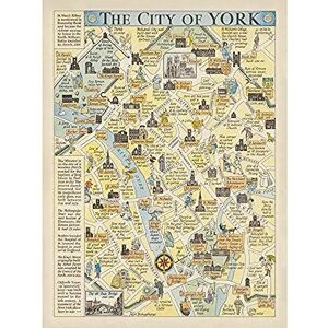 Artery8 Map Sayer 1948 York City Streets Pictorial Unframed Wall Art Print Poster Home Decor Premium