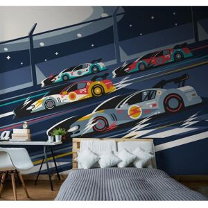 Origin Murals Sports Cars Navy Blue Matt Smooth Paste the Wall Mural 350cm wide x 280cm high