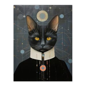 Wee Blue Coo Interplanetary Cat King Oil Painting Conceptual Art Cosmic Empire Ruler Futuristic Feline Portrait Unframed Wall Art Print Poster Home Decor Premium
