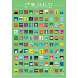 Gift Republic 100 Places Bucket List Poster