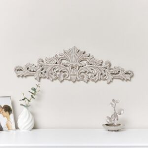 Vintage White Distressed Fleur De Lys Wall Plaque Material: