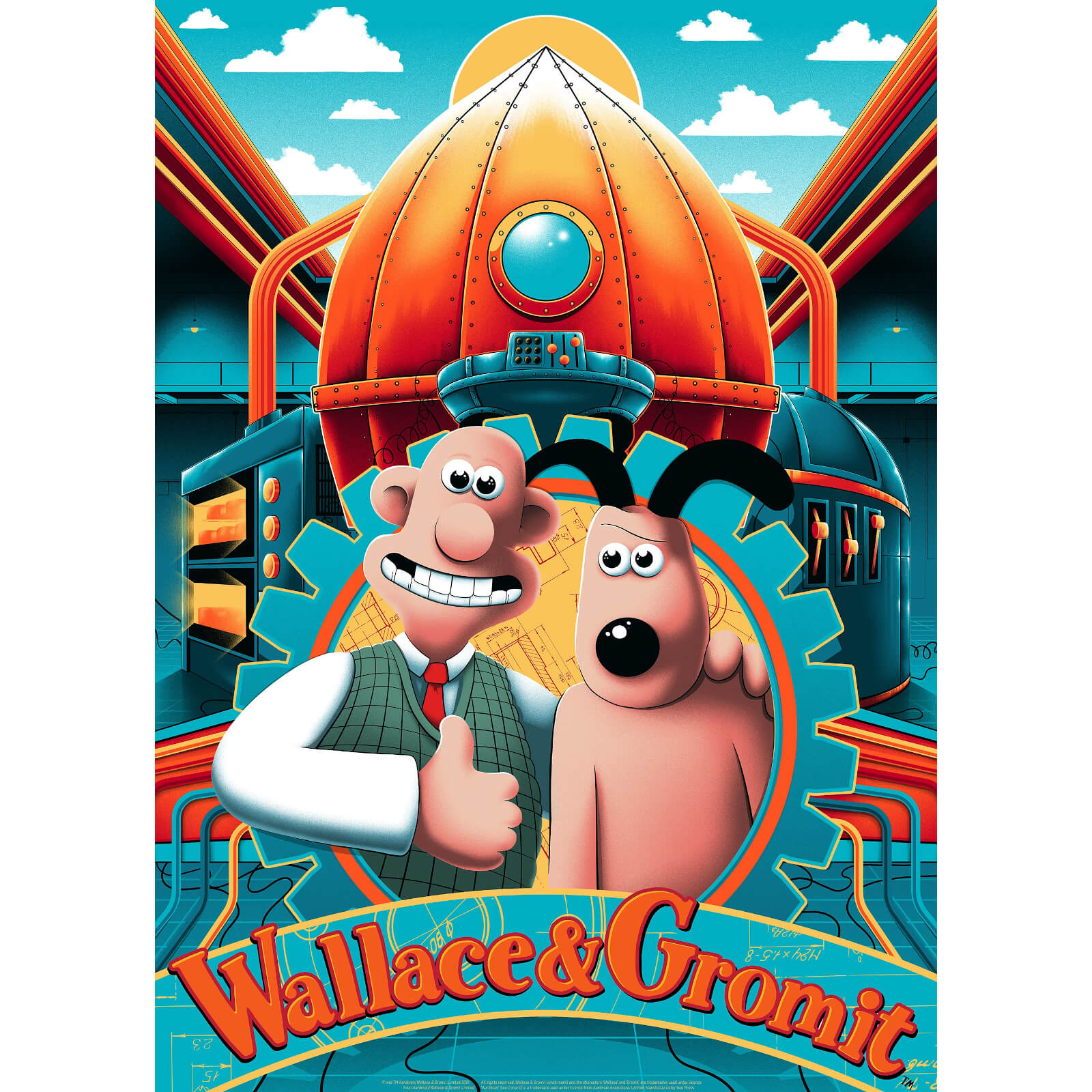 Zavvi Gallery Wallace and Gromit Lithograph by Arno Kiss