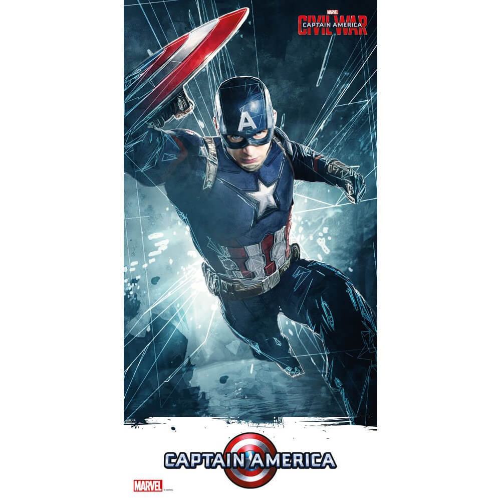 SD Toys Captain America Civil War Glass Poster - Captain America (60 x 30cm)