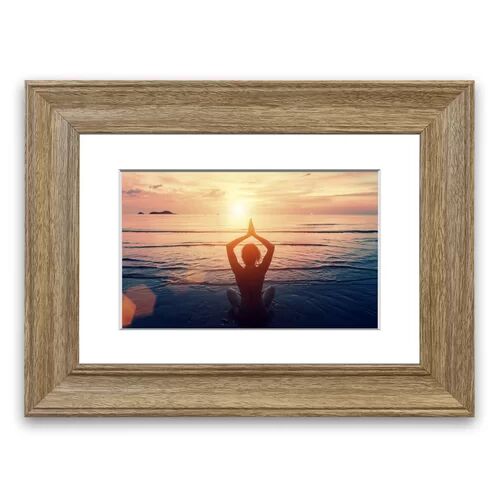 East Urban Home 'Early Morning Yoga' Framed Photograph East Urban Home Size: 93 cm H x 126 cm W, Frame Options: Grey  - Size: 93 cm H x 126 cm W