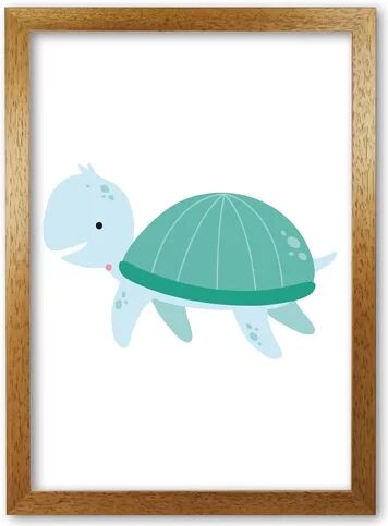 East Urban Home 'Children's Animals, Turtle Fine' Graphic Art East Urban Home Format: Honey Oak Frame, Size: 85 cm H x 60 cm W x 5 cm D  - Size: 60 cm H x 42 cm W x 5 cm D