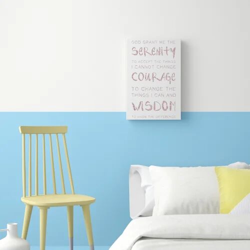 East Urban Home 'Serenity Prayer Blush and White' Typography on Wrapped Canvas East Urban Home Size: 76 cm H x 51 cm W  - Size: 102 cm H x 102 cm W x 5 cm D