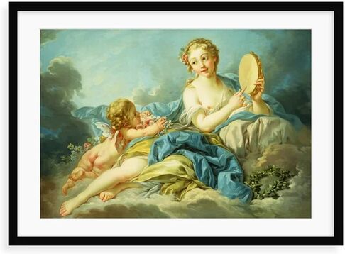 Astoria Grand 'The Muse Erato by Francois Boucher and Studio' Painting Astoria Grand Format: Framed Paper, Size: 70 cm H x 100 cm W x 2.3 cm D  - Size: 80 cm H x 54.9 cm W x 3.8 cm D