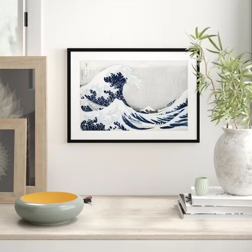 World Menagerie 'The Great Wave of Kanagawa' by Katsushika Hokusai Painting World Menagerie Format: Framed Paper, Size: 50 cm H x 70 cm W x 2.3 cm D  - Size: 80 cm H x 63.5 cm W x 3.8 cm D