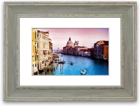 East Urban Home 'Venice by River' Framed Photograph East Urban Home Size: 93 cm H x 70 cm W, Frame Options: Blue  - Size: 50 cm H x 70 cm W