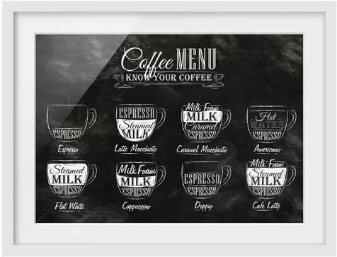 East Urban Home Coffee Varieties Graphic Art Print Poster East Urban Home Size: 50cm H x 70cm W, Rahmenoptionen: Matt white  - Size: 40cm H x 55cm W