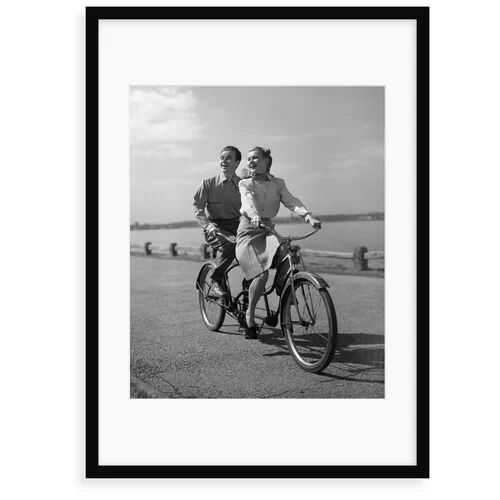George Oliver '1950s Happy Couple Man Woman Riding Tandem Bike Bicycle Built for 2' Photograph George Oliver Format: Framed Paper, Size: 70 cm H x 50 cm W x 2.3 cm  - Size: 70 cm H x 50 cm W x 2.3 cm D