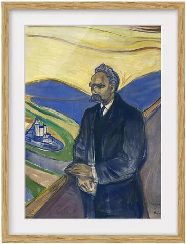 East Urban Home 'Nietzsche Portrait' by Edvard Munch Framed Painting Print East Urban Home Size: 70cm H x 50cm W, Frame Options: Natural oak  - Size: 40cm H x 30cm W