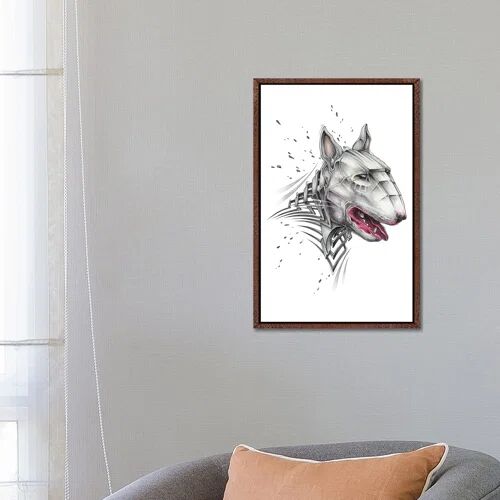 Latitude Run Bull Terrier by Jayn - Art Print on Canvas Latitude Run Format: Classic Brown Wood Framed, Size: 66.04cm H x 45.72cm W x 3.81cm D  - Size: 152.4cm H x 101.6cm W x 3.81cm D