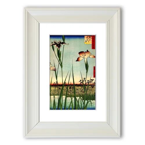 East Urban Home 'Iris Garden' by Hiroshige AndÅ - Picture Frame Painting Print on Paper East Urban Home Size: 70cm H x 50cm W x 1cm D, Frame Option: White  - Size: 70 cm H x 93 cm W