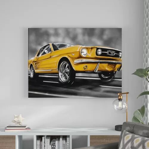East Urban Home Mustang Graphic Framed Graphic Art East Urban Home Size: 60cm H x 80cm W x 2cm D  - Size: Small