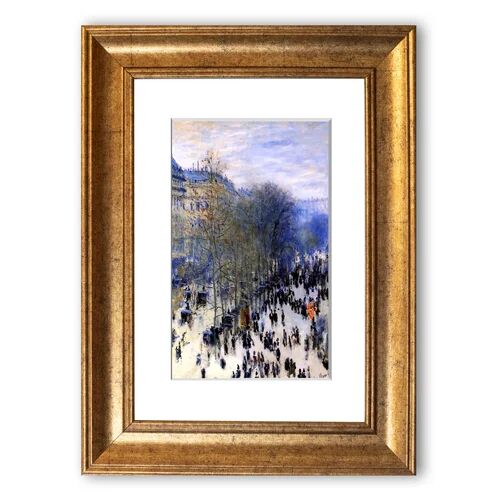 East Urban Home 'Monet Boulevard Des Capucines Framed Painting Print East Urban Home Size: 126 cm H x 93 cm W, Frame Options: Gold  - Size: 93 cm H x 70 cm W