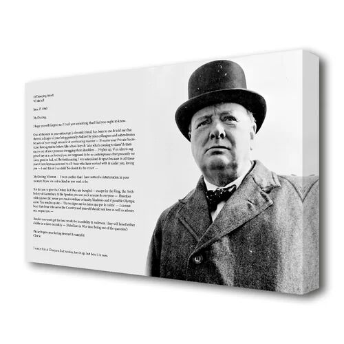 East Urban Home 'Winston Churchill' Textual Art on Wrapped Canvas East Urban Home Size: 66 cm H x 101.6 cm W  - Size: 121.9 cm H x 81.3 cm W