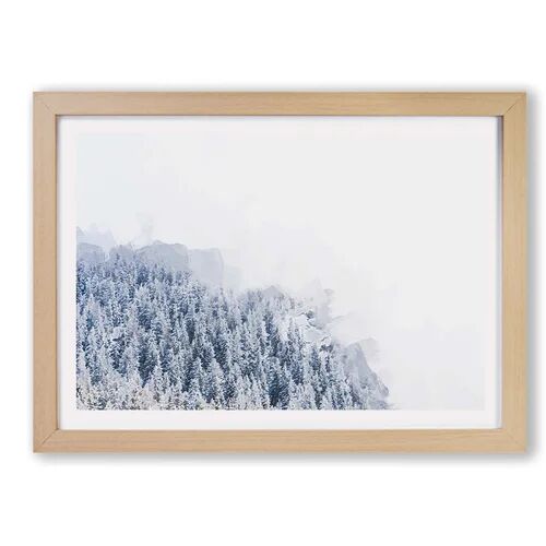 East Urban Home 'Misty Mountains in Switzerland' - Picture Frame Painting Print on Paper East Urban Home Size: 62cm H x 87cm W x 2cm D, Frame Option: Oak  - Size: 62cm H x 87cm W x 2cm D