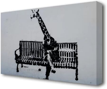 East Urban Home 'Giraffe Graffiti Urban' Graphic Art Print on Canvas East Urban Home Size: 81.3 cm H x 121.9 cm W  - Size: 81.3 cm H x 121.9 cm W