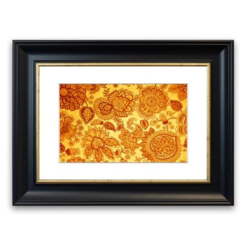 East Urban Home 'Flock of Gold' Framed Graphic Art East Urban Home Size: 93 cm H x 70 cm W, Frame Options: Matte Black  - Size: 50 cm H x 70 cm W