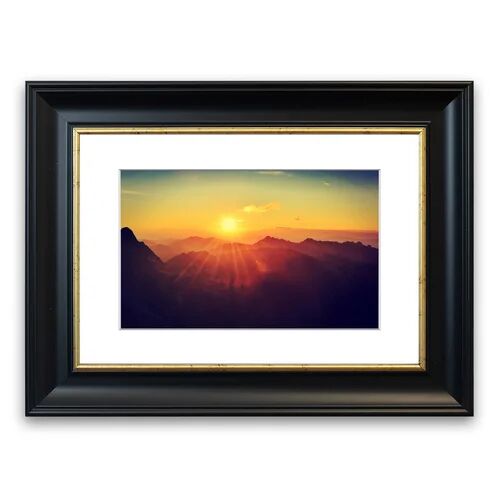 East Urban Home 'Sunrays Over the Mountains 2' - Picture Frame Photograph Print on Paper East Urban Home Size: 50cm H x 70cm W x 1cm D, Frame Option: Matte Black  - Size: 70cm H x 93cm W x 1cm D