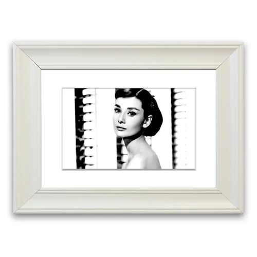 East Urban Home 'Audrey Hepburn' Framed Photograph East Urban Home Size: 93 cm H x 70 cm W, Frame Options: Matte White  - Size: 50 cm H x 70 cm W