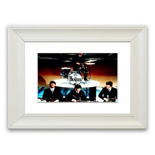 East Urban Home 'The Beatles on Stage Cornwall' - Picture Frame Photograph Print on Paper East Urban Home Size: 93cm H x 126cm W x 1cm D, Frame Option: Matte White  - Size: 70cm H x 93cm W x 1cm D