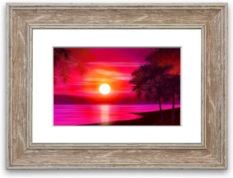 East Urban Home 'Pink Ocean Glow' Framed Graphic Art East Urban Home Size: 93 cm H x 126 cm W, Frame Options: Walnut  - Size: 93 cm H x 70 cm W