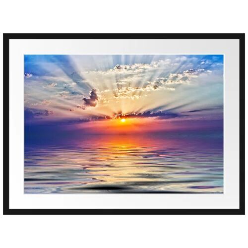 East Urban Home Sunrise Over the Sea Framed Photographic Art Print Poster East Urban Home Size: 60cm H x 80cm W  - Size: 30cm H x 38cm W