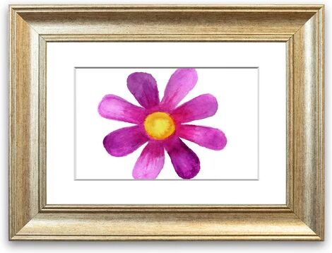 East Urban Home 'Pink Daisy Face' Framed Painting East Urban Home Size: 93 cm H x 126 cm W, Frame Options: Silver  - Size: 93 cm H x 126 cm W