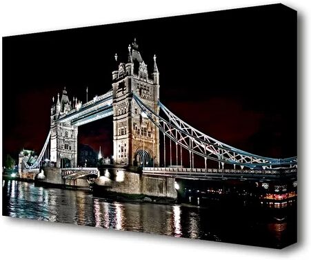 East Urban Home 'London Tower Bridge Night Lights' Photograph on Wrapped Canvas East Urban Home Size: 81.3 cm H x 121.9 cm W  - Size: 101.6 cm H x 142.2 cm W