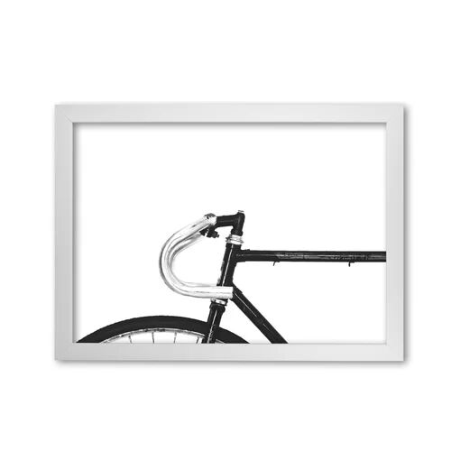 East Urban Home Minimal Bike Frame -  Painting Print on Paper East Urban Home Format: White Grain Frame, Size: 85 cm H x 60 cm W x 5 cm D  - Size: 85 cm H x 60 cm W x 5 cm D