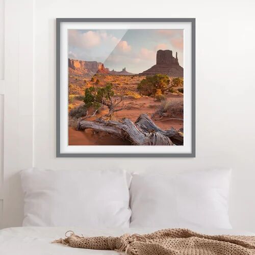 East Urban Home Monument Valley Tribal Park, Arizona - Picture Frame Photograph Print on Paper East Urban Home Size: 50cm H x 50cm W x 2cm D, Frame Options: Matt Grey  - Size: 30cm H x 30cm W