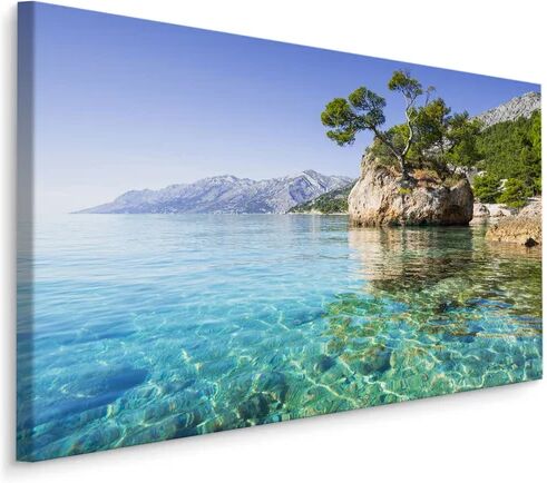 House of Hampton Makarska Riviera, Croatia - Wrapped Canvas Photograph Print House of Hampton Size: 60cm H x 90cm W x 2cm D  - Size: European Kingsize (160 x 200cm)