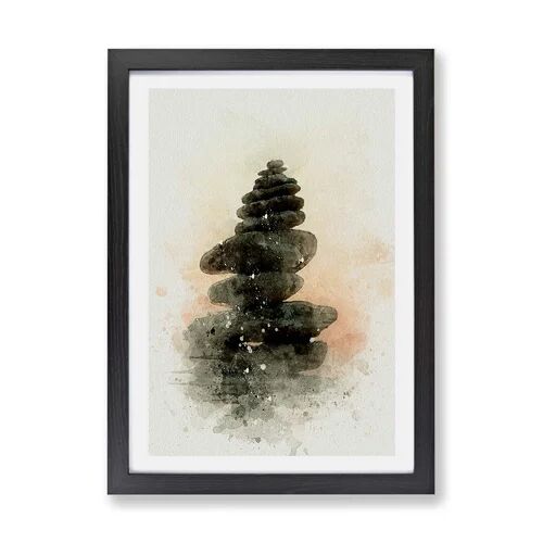East Urban Home 'Balancing Zen Stones' - Picture Frame Graphic Art Print on Paper East Urban Home Size: 62cm H x 87cm W x 2cm D, Frame Option: Black  - Size: 62cm H x 87cm W x 2cm D