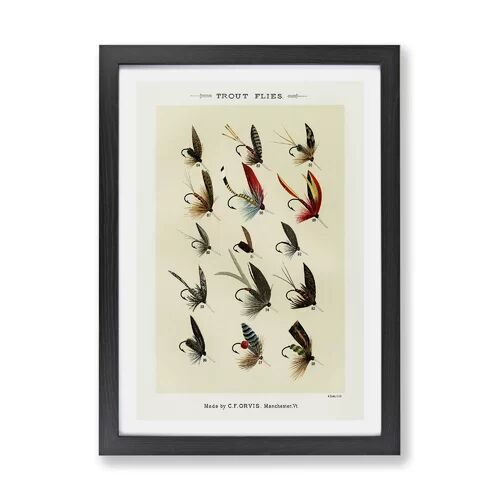 East Urban Home 'Trout Fishing Flies Version 3' by Mary Orvis Marbury - Picture Frame Graphic Art Print on Paper East Urban Home Size: 62cm H x 87cm W x 2cm D, Frame  - Size: 62cm H x 87cm W x 2cm D