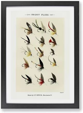 East Urban Home 'Trout Fishing Flies Version 1' by Mary Orvis Marbury - Picture Frame Graphic Art Print on Paper East Urban Home Size: 62cm H x 87cm W x 2cm D, Frame  - Size: 62cm H x 87cm W x 2cm D