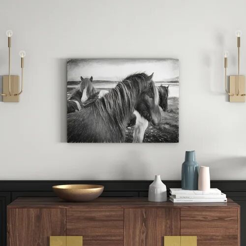 East Urban Home Herd of Beautiful Wild Horses Wall Art on Canvas East Urban Home Size: 40cm H x 60cm W  - Size: 80 cm H x 120 cm W