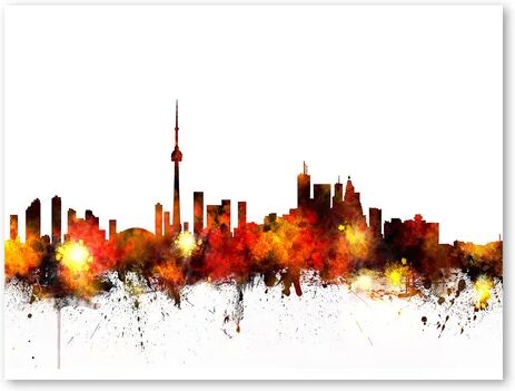 Americanflat Toronto Canada Skyline 3 Painting Print on Wrapped Canvas Americanflat Size: 30cm H x 40cm W  - Size: 30cm H x 40cm W