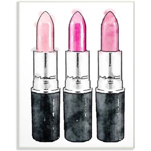 Stupell Industries 12.5 in. x 18.5 in. "Three Pink Lipsticks" by Amanda Greenwood Printed Wood Wall Art