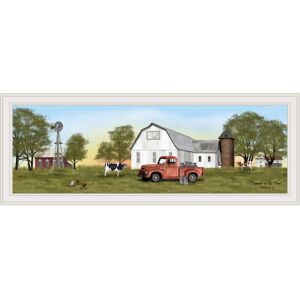 Trendy Decor 4U Summer on the Farm by Billy Jacobs, Ready to hang Framed Print, White Frame, 39