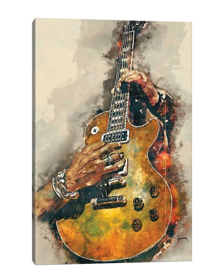 iCanvas Slash's Electric Guitar by Pop Cult Posters Wall Art NoColor 18x12