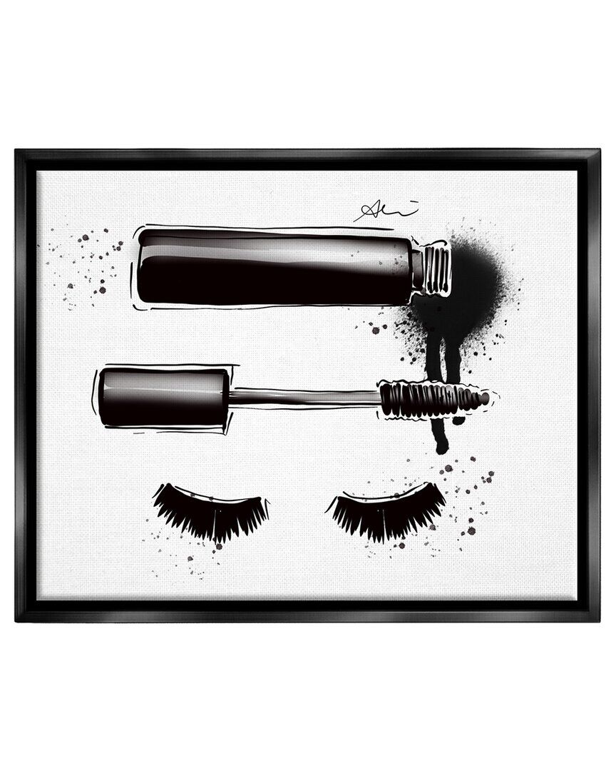Stupell Glam Mascara Lashes Makeup Framed Floater Canvas Wall Art by Alison Petrie NoColor 17 x 21