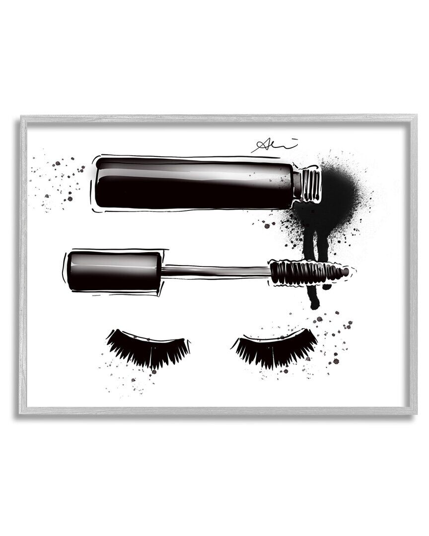 Stupell Glam Mascara Lashes Makeup Framed Giclee Wall Art by Alison Petrie NoColor 24 x 30