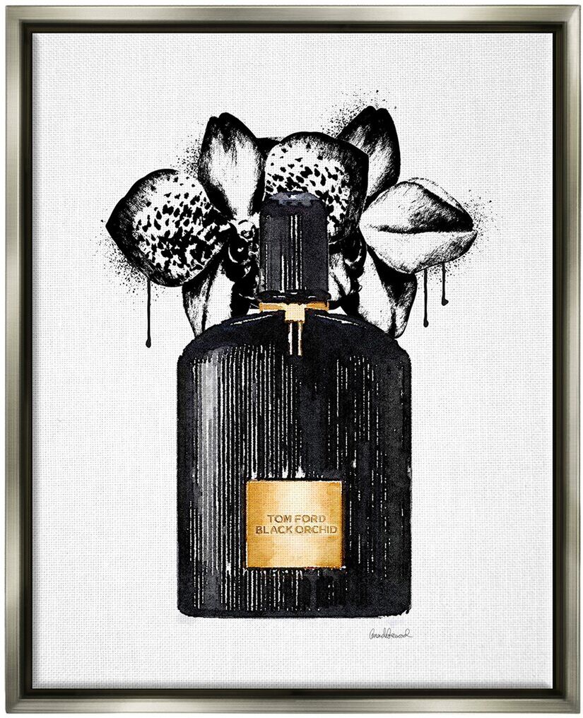 Stupell Glam Perfume Urban Drip Framed Floater Canvas Wall Art by Amanda Greenwood NoColor 25 x 31