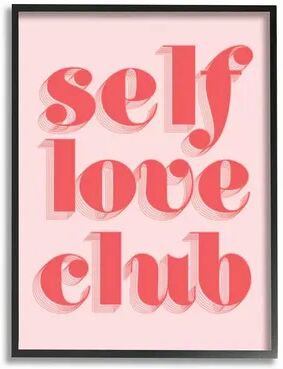 Stupell Home Decor Self Love Club Quote Bold Pink Red Text Color Pop Wall Art, 16X20