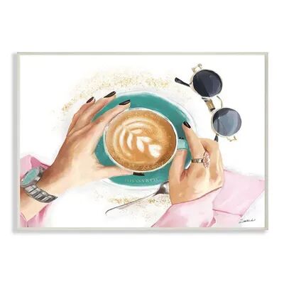Stupell Home Decor Glam Latte Art Women's Fashion Accessories Coffee Wall Art, White, 10X15