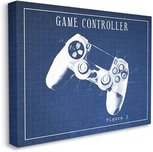 Stupell Home Decor Blueprint of Classic Video Game Controller Figure Two Wall Art, 16X20