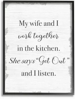 Stupell Home Decor We Work Together Framed Wall Art, White, 24X30