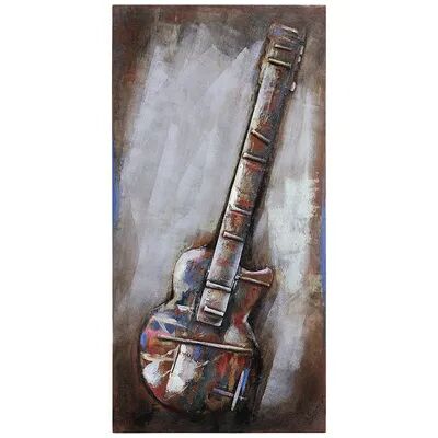 Empire Art Direct Electric Guitar Mixed Media Iron Dimensional Wall Art, Multicolor